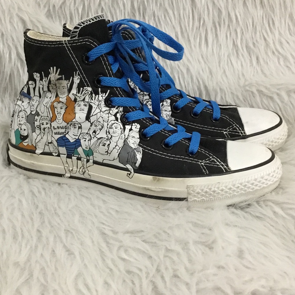 Converse men’s high top lace up black shoes size 5 men’s/ 7 women’s